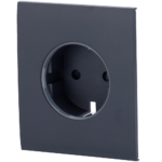 Tapa central para enchufe inteligente tipo F - Compatible con AJ-OUTLETCORE-SMART - Indicador LED sobre estado del enchufe y consumo - Botón táctil para control manual - Retroalimentación LED - Color grafito