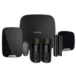 Kit de alarma profesional - Certificado Grado 2 - Comunicación Ethernet / dual SIM  - Inalámbrico 868 MHz Jeweller y Wings - Ajax HUB 2, 2 PIRCAM PhOD, 1 teclado - 1 contacto magnético,1 mando y 1 sirena interior
