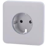 Tapa frontal para enchufe inteligente tipo F - Compatible con AJ-OUTLETCORE-SMART - Indicador LED sobre estado del enchufe y consumo - Botón táctil para control manual - Retroalimentación LED - Color niebla