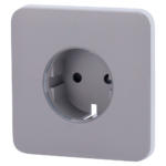 Tapa frontal para enchufe inteligente tipo F - Compatible con AJ-OUTLETCORE-SMART - Indicador LED sobre estado del enchufe y consumo - Botón táctil para control manual - Retroalimentación LED - Color gris