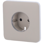 Tapa frontal para enchufe inteligente tipo F - Compatible con AJ-OUTLETCORE-SMART - Indicador LED sobre estado del enchufe y consumo - Botón táctil para control manual - Retroalimentación LED - Color oliva