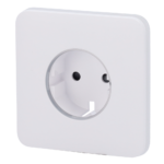 Tapa frontal para enchufe inteligente tipo F - Compatible con AJ-OUTLETCORE-SMART - Indicador LED sobre estado del enchufe y consumo - Botón táctil para control manual - Retroalimentación LED - Color blanco