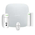Kit de alarma profesional - Certificado Grado 2 - Comunicación Ethernet y dual SIM GPRS - Inalámbrico 868 MHz Jeweller y Wings - Ajax HUB 2, 1 PIRCAM - 1 Contacto magnético y 1 mando