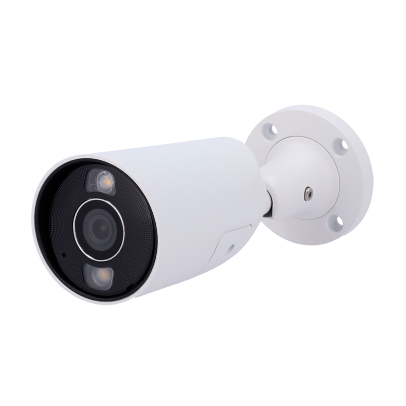Cámara IP Bullet 5 Megapixel Ajax – 1/2.8" Progressive Scan CMOS – Lente 4 mm | Ranura MicroSD hasta 256GB – IR 50 m | Luz blanca 50 m | PoE 802.3at/af – Con Inteligencia Artificial – Color Blanco